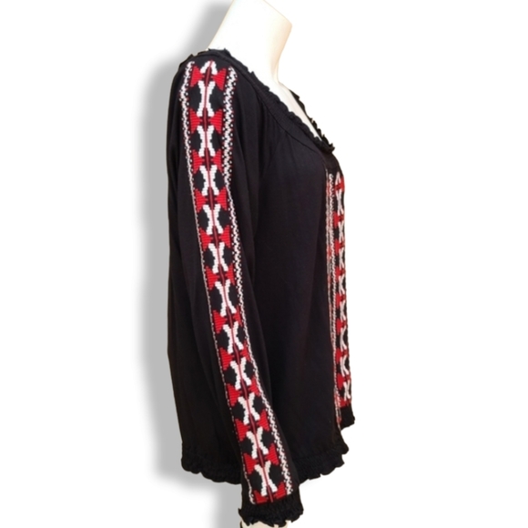 INC Festival Long Sleeve Peasant Top M PM Petite Tribal Bedouin Boho Vibe - Picture 4 of 16